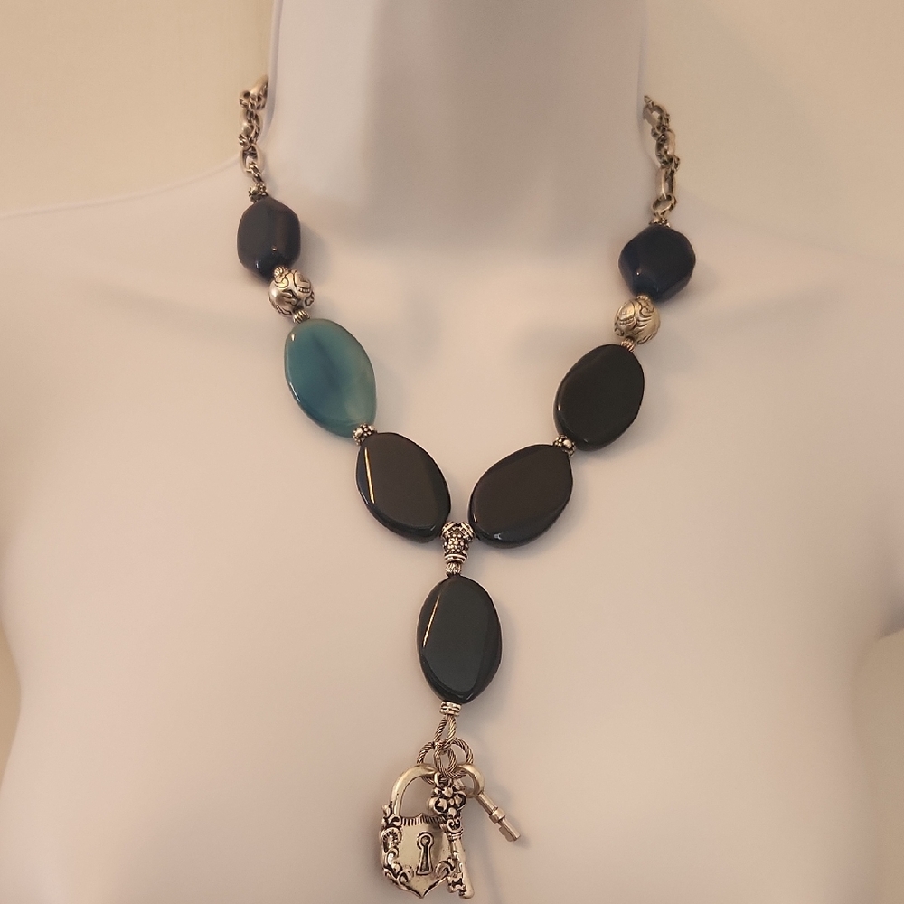 Patricia Nash  Blue and Silver Necklace